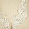 Ivory and Silver Beaded Appliques 10" Floral Lace Pair for Bridal Gown or Dance Costume